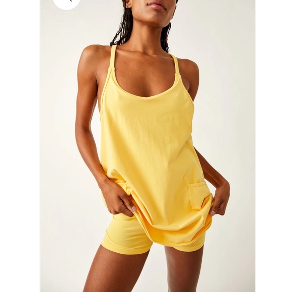 NWT Free People Movement Hot Shot Mini Dress Fresh Mango